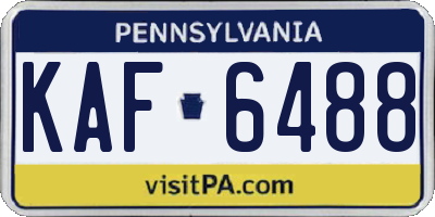 PA license plate KAF6488