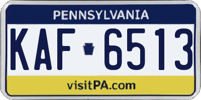 PA license plate KAF6513