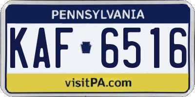 PA license plate KAF6516