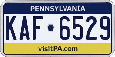 PA license plate KAF6529
