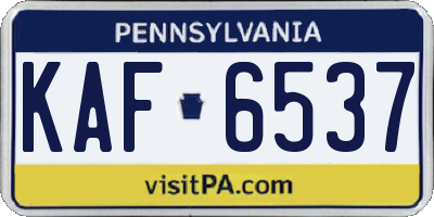 PA license plate KAF6537