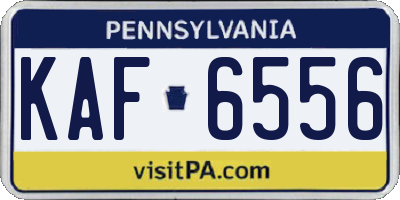 PA license plate KAF6556