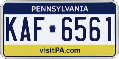 PA license plate KAF6561
