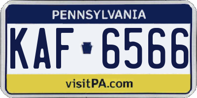 PA license plate KAF6566