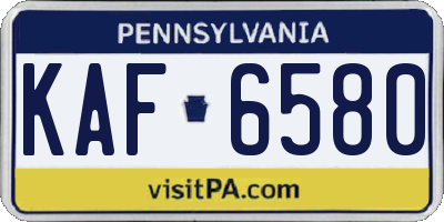 PA license plate KAF6580