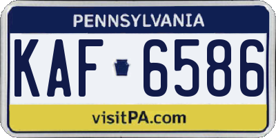 PA license plate KAF6586