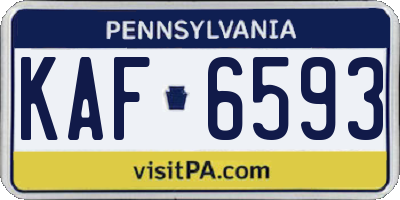 PA license plate KAF6593