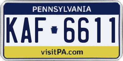 PA license plate KAF6611