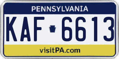 PA license plate KAF6613