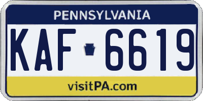 PA license plate KAF6619