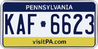 PA license plate KAF6623