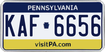 PA license plate KAF6656