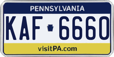 PA license plate KAF6660