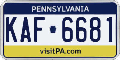 PA license plate KAF6681