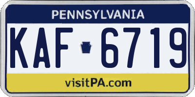 PA license plate KAF6719