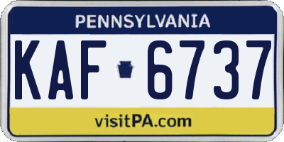 PA license plate KAF6737