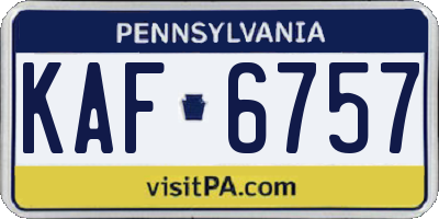 PA license plate KAF6757