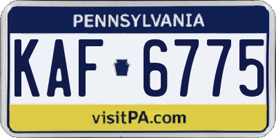 PA license plate KAF6775