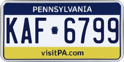 PA license plate KAF6799