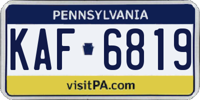 PA license plate KAF6819