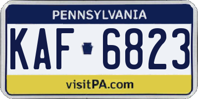 PA license plate KAF6823