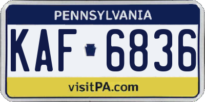 PA license plate KAF6836
