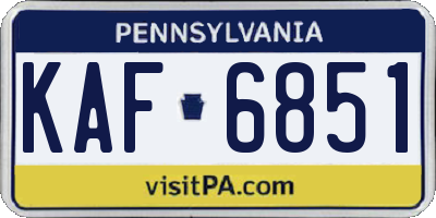 PA license plate KAF6851