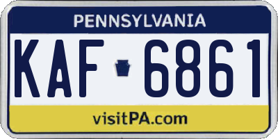 PA license plate KAF6861