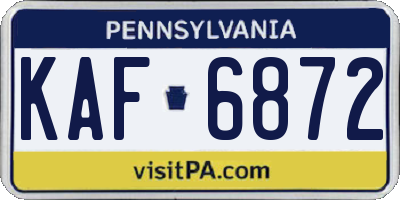 PA license plate KAF6872