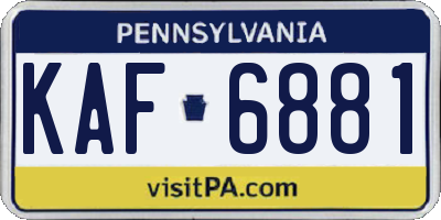 PA license plate KAF6881