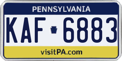 PA license plate KAF6883