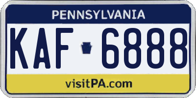 PA license plate KAF6888