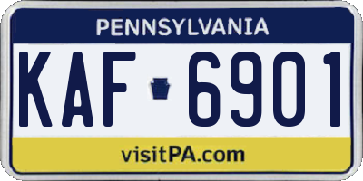 PA license plate KAF6901