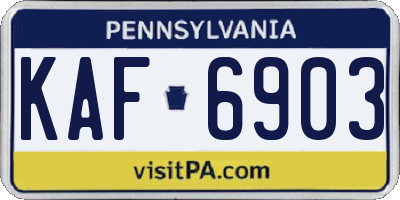 PA license plate KAF6903