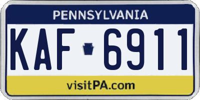 PA license plate KAF6911