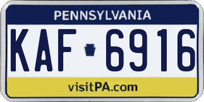 PA license plate KAF6916