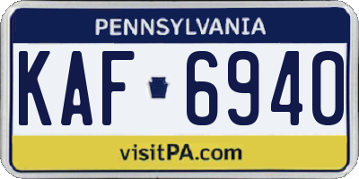 PA license plate KAF6940