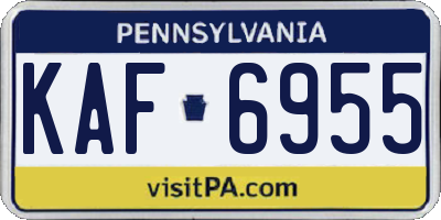 PA license plate KAF6955