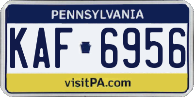 PA license plate KAF6956