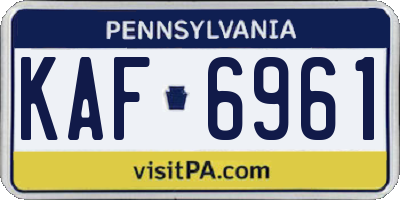 PA license plate KAF6961