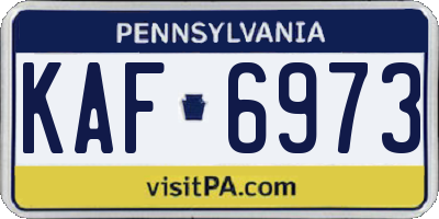 PA license plate KAF6973