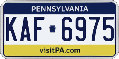 PA license plate KAF6975
