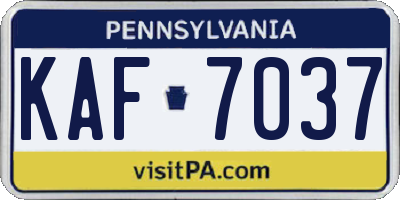 PA license plate KAF7037