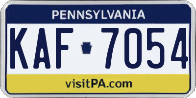 PA license plate KAF7054
