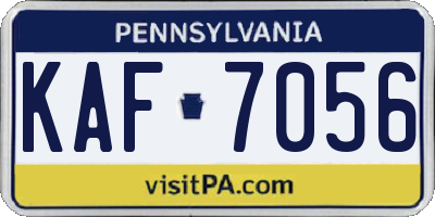PA license plate KAF7056
