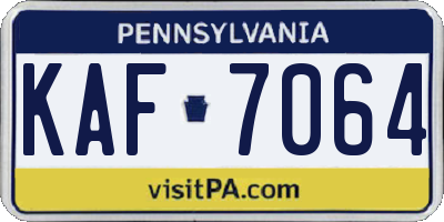 PA license plate KAF7064