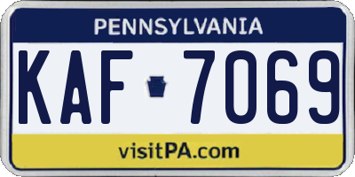 PA license plate KAF7069