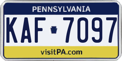 PA license plate KAF7097