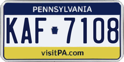 PA license plate KAF7108