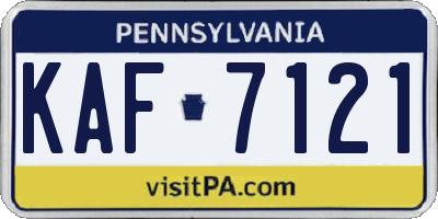 PA license plate KAF7121